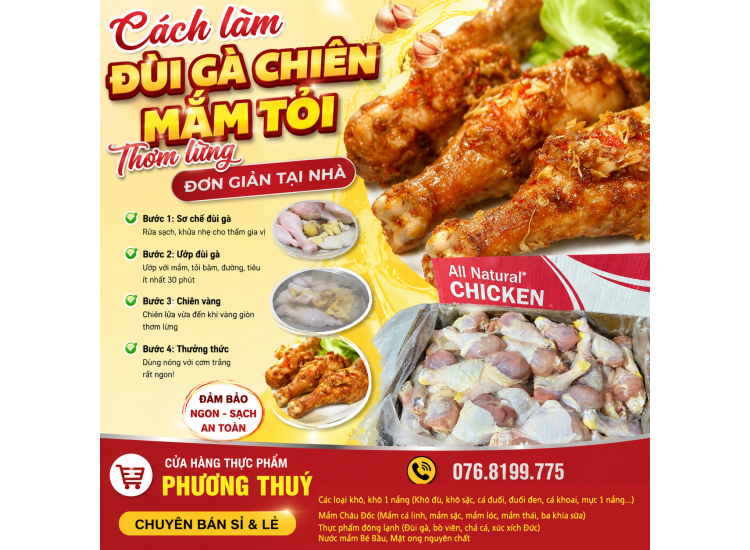 Cách làm đùi gà chiên mắm tỏi thơm ngon tại nhà – Da giòn, thịt mềm, đậm đà đưa cơm