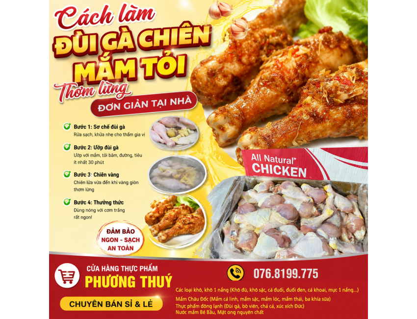 Cách làm đùi gà chiên mắm tỏi thơm ngon tại nhà – Da giòn, thịt mềm, đậm đà đưa cơm