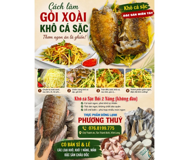 CÁCH LÀM GỎI XOÀI KHÔ CÁ SẶC THƠM NGON ĂN LÀ GHIỀN
